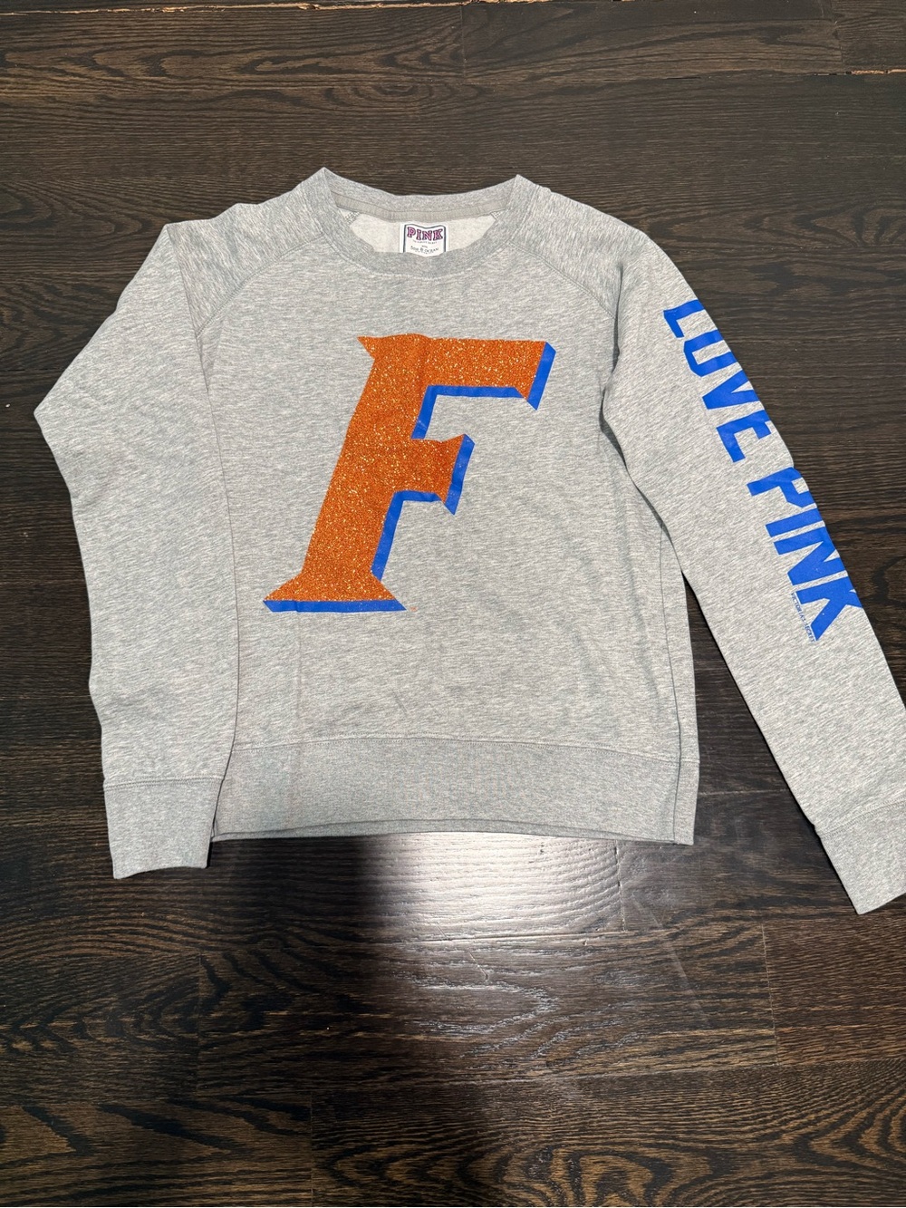 VINTAGE PINK Victoria's Secret Gray Crewneck University of Florida Orange 'F'